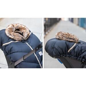 7 AM Enfant Black Faux Fur Car Seat Cocoon - Tundra